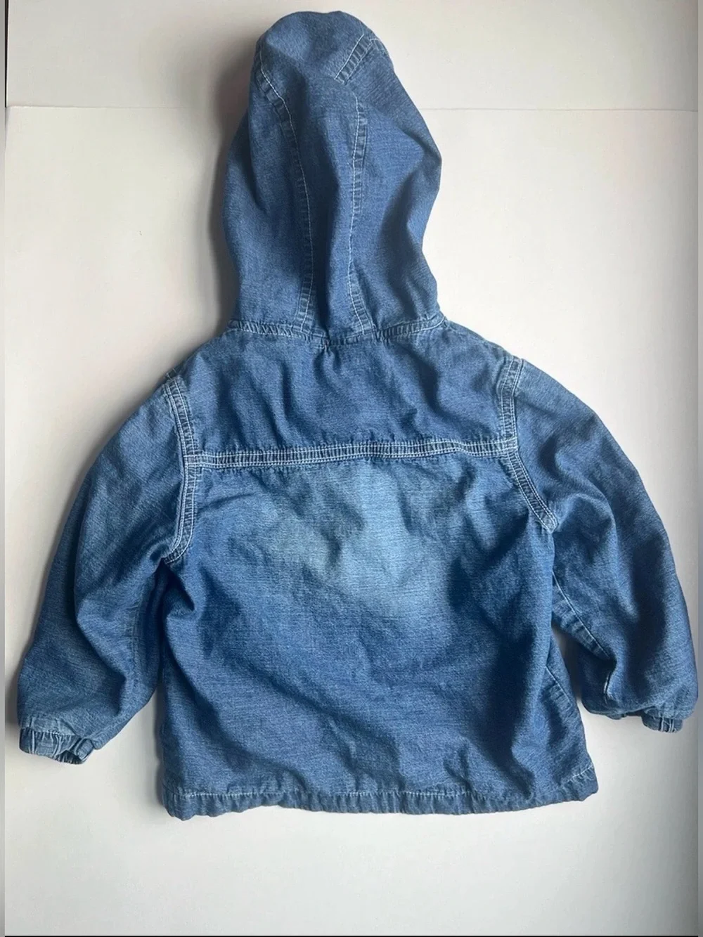 Gymboree Toddler Chambray Denim Lined Hooded Jacket Size 2T-3T Kids Zip Up
